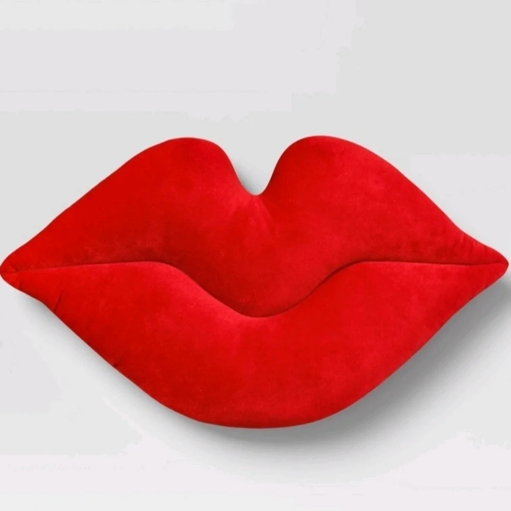 New Target Lips Forever Throw Pillow, Velvet Novelty Shape Valentine's Christmas